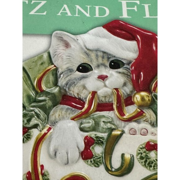 Fitz and Floyd Kitty Kringle Canapé Plate – Brand New in Box 🎄🐾 - Picture 3 of 12